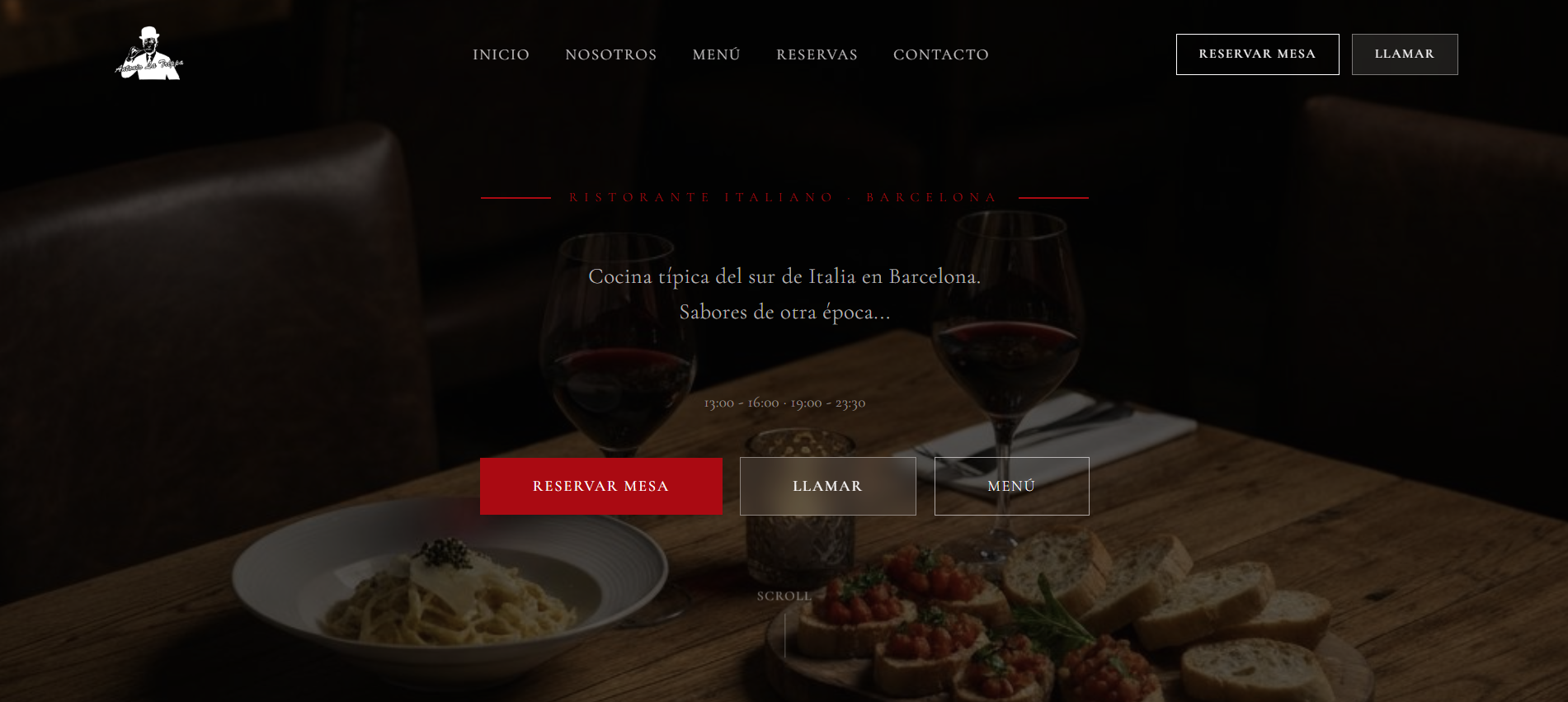 Diseño web de Antonio La Trippa creado por Neoweb - Restaurante italiano en Barcelona
