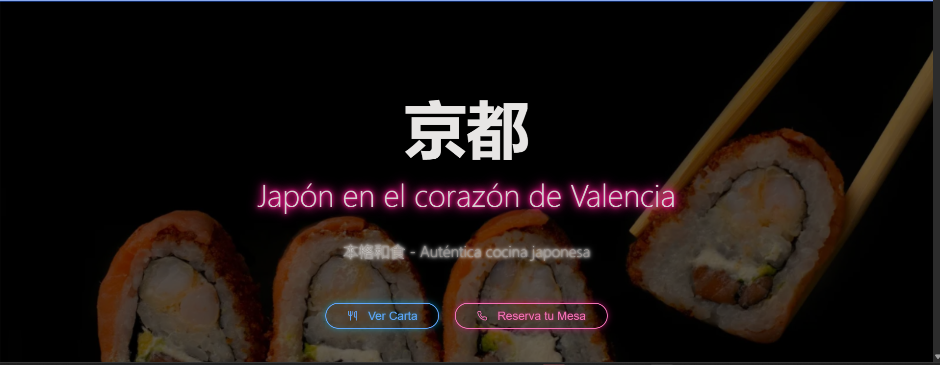Diseño web de Kyoto VLC creado por Neoweb - Restaurante japonés en Valencia
